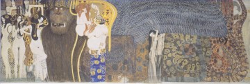  pared Lienzo - El friso de Beethoven Las potencias hostiles Muro lejano Gustav Klimt
